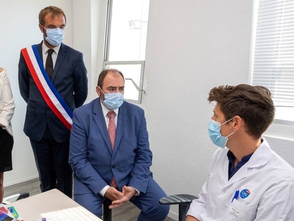 Visite du Ministre de la santé à Montpellier Michaël Delafosse